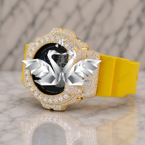 Streetwear Digital Watch Gold Tone Crystal Covered Case Men’s Luxury Accessory - Product Image 2