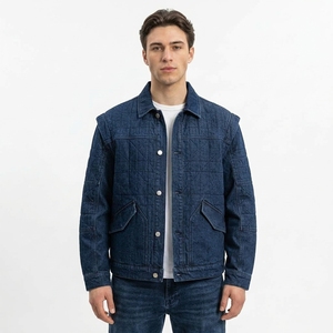Chaquetas Vaqueras con Botones al Frente, Diseño Geométrico a Cuadros, Bloques de Color Multitono, Algodón, Resistentes al Viento, Cómodas, Corte Holgado - Product Image 4