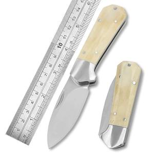 Cuchillo de Supervivencia NM Hecho a Mano para Exteriores, Hoja de Acero Inoxidable (Punta Recta) Mango de Hueso, Grado Industrial, 9.5cm de Longitud Total - Product Image 3