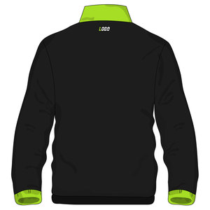Veste de sport zippée pour homme, rayée noir et jaune, manches longues, col montant, séchage rapide, polyester, pour l'automne - Product Image 3