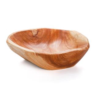 Bol en bois naturel de qualité supérieure avec finition de qualité alimentaire, vaisselle réutilisable et durable pour salade, pâtes et riz, disponible à la vente - Product Image 1