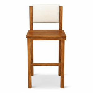 Chaise de bar Nico de style mid-century moderne, best-seller, en bois, avec dossier rembourré, pour salle à manger, café, restaurant, hôtel, qualité supérieure, solide - Product Image 3