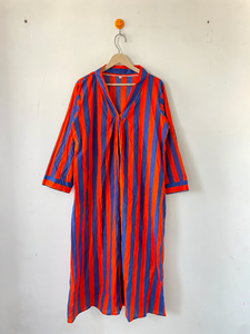 Striped V-Neck Maxi Kaftan <b>Dress</b> <b>Loose</b> Fit Three Quarter Sleeve Summer Casual Woven Polyester Long <b>Dress</b> - Product Image 3