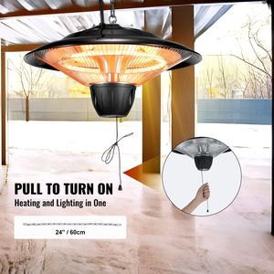 Chauffage électrique de terrasse intérieur/extérieur 1500W avec protection IP34, radiateur céramique infrarouge de plafond de 23,6 pouces avec chaîne de tirage - Product Image 6