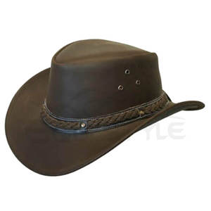 Wholesale Cowboy <b>Hats</b> Premium Leather <b>Western</b> Headwear Outdoor Travel Casual Fashion OEM Bulk Leather <b>Hats</b> - Product Image 5