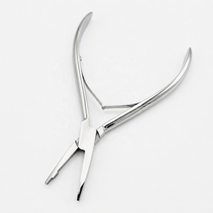 High Quality <b>Titanium</b> <b>Black</b> Color Micro <b>Ring</b> Hair Extension Tools Reusable Steel Square Tip Plier Hot Selling OEM Custom Logo - Product Image 5