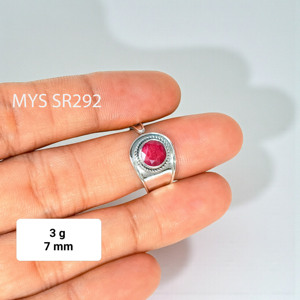 แหวนเงินแท้ 925 ประดับพลอยทับทิมทรงกลมเจียระไน แหวนเงินทำมือ ปรับขนาดได้ สำหรับผู้หญิง ราคาขายส่ง เครื่องประดับเงินสไตล์โบฮีเมียน - Product Image 1