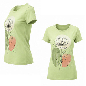Camiseta de Verano para Mujer con Estampado Gráfico, Cuello Redondo, Manga Corta, Transpirable, de Algodón Suave, Estilo Urbano, para Uso Diario - Product Image 5