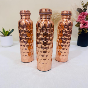 100 Percent Pure Hammered <b>Copper</b> Water <b>Bottle</b> Handmade Metal <b>Drinking</b> <b>Bottle</b> With Secure Lid Reusable Traditional Drinkware - Product Image 3