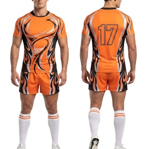 Tenues de rugby durables, ensemble de vêtements de rugby comprenant un maillot et un short, conçus pour les entraînements réguliers, les tournois et les matchs de ligue. - Product Image 5