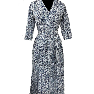 Vestido indio de algodón 100% estampado a mano, túnicas largas con apliques bordados, estilo casual, vestido indio de algodón para mujer - Product Image 1