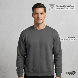 Sweat-shirt en molleton à col rond personnalisé pour hommes et femmes, 100% polyester, manches longues, pull décontracté pour l'hiver, vente en gros ODM, 280-300 GSM - Product Image 4
