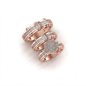 Unisex 925 Silver Gold Plating Fine <b>Rings</b> Lab Grown Diamond Custom 3 <b>Ring</b> <b>Couple</b> Set with Unique Trendy Wedding Engagement Gifts - Product Image 6