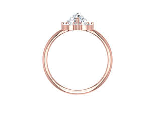 Bague de fiançailles en diamant de laboratoire taille ovale avec pierres latérales en grappe, monture à griffes en or jaune 18 carats, plaqué rhodium, bijoux de mariée - Product Image 4