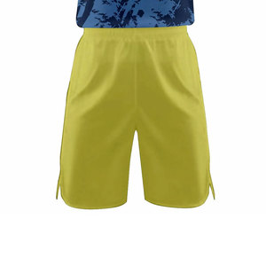 Camiseta de Baloncesto Sublimada Azul Unisex con Pantalones Cortos Amarillos, Absorbente de Humedad, Cuello en V sin Mangas, Corte Regular, para Todas las Temporadas - Product Image 6