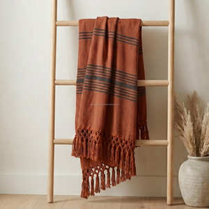 Sustainable <b>Throw</b> Blanket Bulk Woven Striped Cotton Sofa <b>Throw</b> Direct Manufacturer B2B Wholesale Home Decor - Product Image 2