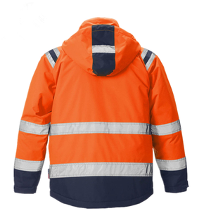 Chaqueta de Seguridad Reflectante de Alta Visibilidad para Trabajo en Invierno, ANSI Clase 3, con Bolsillos, Diseño Impermeable, Poliéster, para Uso en Exteriores, Halex - Product Image 4