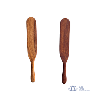 [BEST SELLER] BLUE LOTUS <b>FARM</b> Vintage <b>Wood</b> Handle Mini Spoon with Plant Pattern for Afternoon Tea-Binh Phuoc Origin - Product Image 1