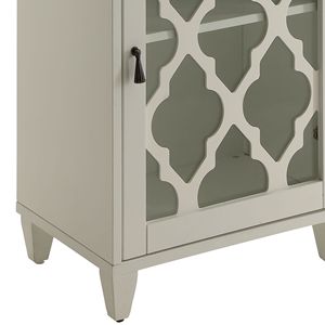 White Living Room Cabinet <b>Side</b> Table with Drawer and Door - Product Image 6