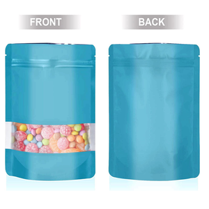 Bolsa de Mylar Morada al por Mayor con Ventana Transparente y Cierre Reutilizable para Envasado de Frutas, Nueces y Snacks - Product Image 5