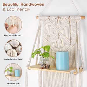 MORE Décoration murale en macramé bohème indien en coton tissé à la main pour chambre à coucher, couloir, chambres d'enfants et d'adolescents, toutes occasions - Product Image 4