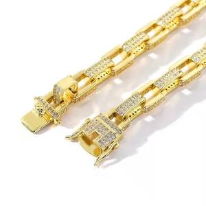 Indian Manufacture Unisex Hip Hop Iced Out Diamond <b>Silver</b> Plated Luxury <b>Bracelet</b> with Secure Box Clasp Available Factory Price - Product Image 3