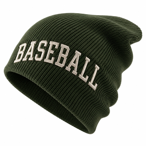 Bonnet en acrylique tricoté sur mesure avec revers, style décontracté unisexe, ajustable, motif streetwear, idéal pour la plage et les voyages - Product Image 1