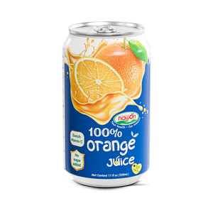 Fournisseur en gros de jus de fruits RTD, boisson en marque blanche, jus de fruits en conserve en vrac, 100% pur jus d'orange 330ml en aluminium, enrichi en vitamine C - Product Image 3