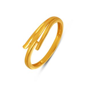Elegant Gold Bypass <b>Open</b> <b>Ring</b> for Women Contemporary Minimalist Adjustable Band Luxury Daily Wear Fine Jewelry Wholesale - Product Image 1