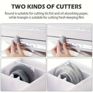 6-in-1 Space-Saving Wall-Mounted <b>Kitchen</b> Organizer Storage Box Trash Dispenser Foil/Plastic <b>Wrap</b> Holder Targeted Wall Storage - Product Image 3