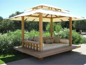 Pérgola Exterior con Toldo, Gazebo de Madera, Parasol para Patio, Toldo para Terraza, Refugio para Jardín - Product Image 1