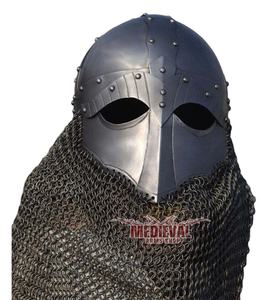Casco Vikingo Completo Hecho a Mano con Avental de Cota de Malla de Acero Dulce, Armadura Medieval para Cosplay, Reenactamiento, Exhibición y Coleccionismo - Product Image 5