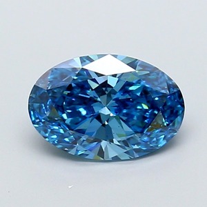 Diamant ovale bleu vif fantaisie de 1,71 carat, cultivé en laboratoire, certifié IGI, VS1, polissage excellent, pierre précieuse synthétique CVD pour bijoux fins - Product Image 1