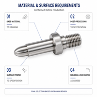 Goupille de guidage pour connecteur optique, pour l'assemblage de modules de connecteurs à fibre optique avec double chanfreinage, usinage CNC suisse sur mesure
