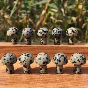 Pierre de jaspe dalmatien naturel sculptée en forme de champignon, jaspe tacheté, cristal de guérison pour le Reiki, la décoration Feng Shui, vente en gros - Product Image 6