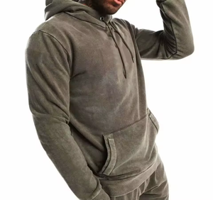 Ensemble de survêtement en polaire pour homme, sweat-shirt à capuche et pantalon de jogging, deux pièces, vêtements de sport d'hiver - Product Image 1