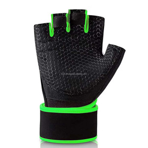 ถุงมือออกกำลังกายแบบครึ่งนิ้วสำหรับผู้ชาย ระบายอากาศได้ดี พร้อมแผ่นรองฝ่ามือ ปิดด้วยแถบตีนตุ๊กแก ผลิตจากวัสดุหนัง สำหรับฟิตเนสและยกน้ำหนัก - Product Image 2