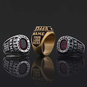 Bague d'université BOJ 002 personnalisée en argent avec diamant, style minimaliste, certifiée IGI, cadeau unisexe pour la remise des diplômes - Product Image 1