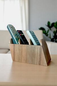 Soporte para Control Remoto Cuadrado de Madera Natural Ecológico, Hecho a Mano, de Alta Calidad, para Mesa, Venta Directa de Fábrica, Ideal para Regalo de Inauguración - Product Image 2