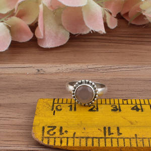 Bague en argent sterling 925 avec pierre de préhnite naturelle en sertissage clos, pierre de raisin vert, bijoux en pierre précieuse véritable, coupe brillante, pour les fêtes - Product Image 2