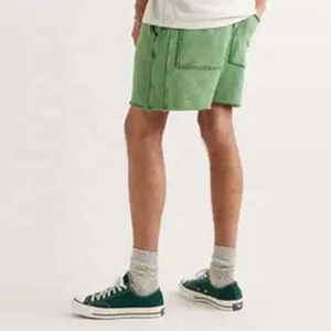 Shorts en toile délavée de haute qualité pour hommes, polyester/coton, écologiques, séchage rapide, respirants, décontractés, design personnalisé - Product Image 6