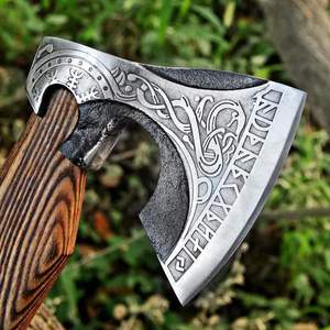 Custom Handmade Industrial Forged Carbon Steel Bearded <b>Head</b> Axe Outdoor Camping Hunting Hatchet Wooden Handle Survival Tool - Product Image 3