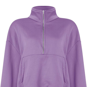 Sweat-shirt de sport oversize à manches longues et col roulé zippé pour femme, imprimé devant, style streetwear, coupe courte, idéal pour la course en extérieur - Product Image 6