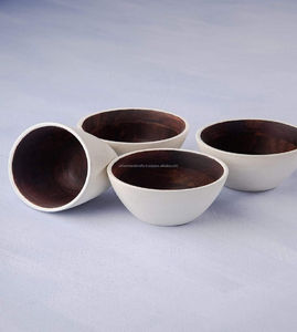 Best Quality Luxury Crafts Customizable Enamel Handcrafted <b>Mango</b> <b>Wood</b> Dining <b>Bowl</b> with Server Disposable Multipurpose Use - Product Image 2