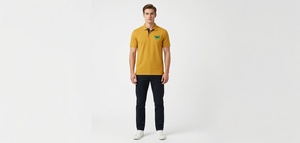 Custom Performance <b>Polo</b> Shirt <b>Orange</b> Red Short Sleeve Golf Tennis Casual Men Women Moisture Wicking Breathable Wholesale OEM - Product Image 4