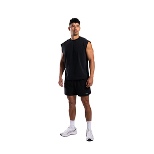 Shorts de course noirs pour hommes avec cordon de serrage, tricotés, séchage rapide, respirants, pour la gym, l'entraînement, le fitness et les loisirs - Product Image 1