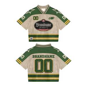 เสื้อฟุตบอลทรงบ็อกซี่แบบครอป ออกแบบเองได้ สำหรับผู้ชาย ใส่สบาย ระบายอากาศดี คอวี - Product Image 1