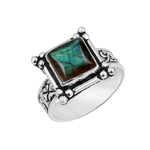 Bague Gourik Bohème Chic en Onyx Noir Sertie de Pierres Précieuses, en Argent Massif 925, Style Rétro Vieilli et Oxydé, Bague de Déclaration - Product Image 6