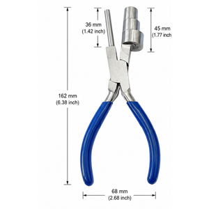 Pince professionnelle en acier inoxydable pour la fabrication de fermoirs, manche bleu, outil multi-barils pour bijoux, pour la création de boucles de fil DIY - Product Image 4