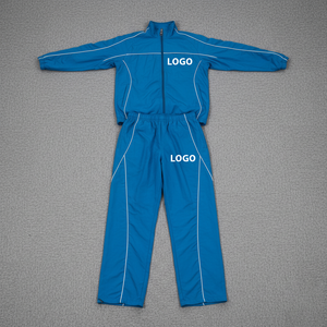 2026 Premium High Quality Nylon Windbreaker <b>Tracksuits</b> 2 Piece Set Custom Logo Piping Sports Solid Plain Sweat Suits for Men - Product Image 4